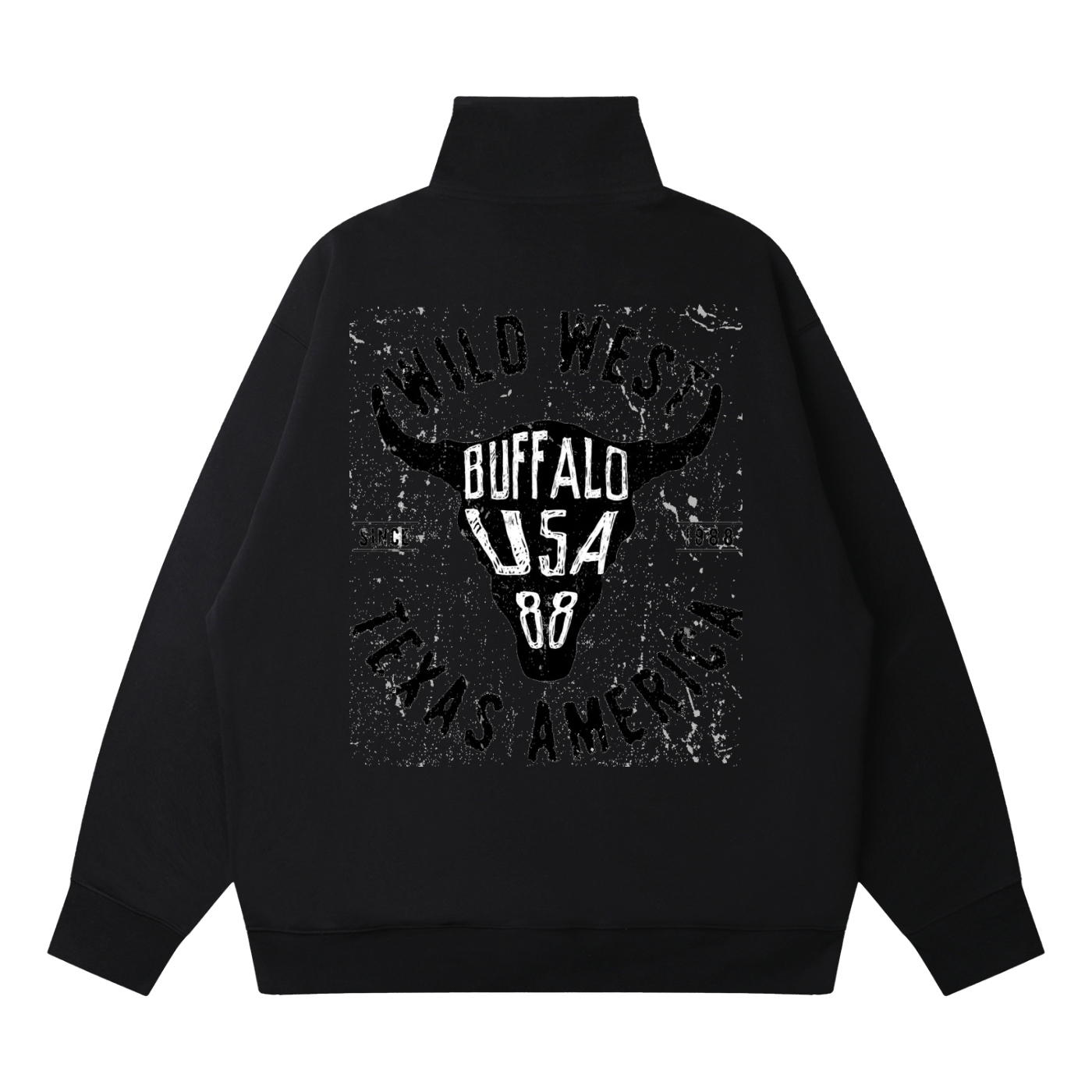 Quarter-Zip Drop Shoulder Sweatshirt