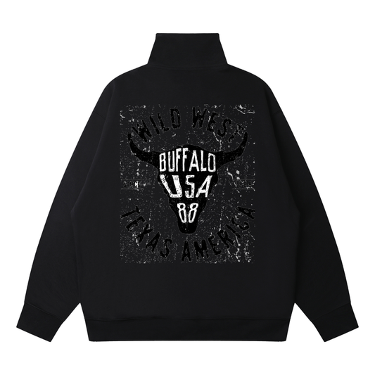 Quarter-Zip Drop Shoulder Sweatshirt